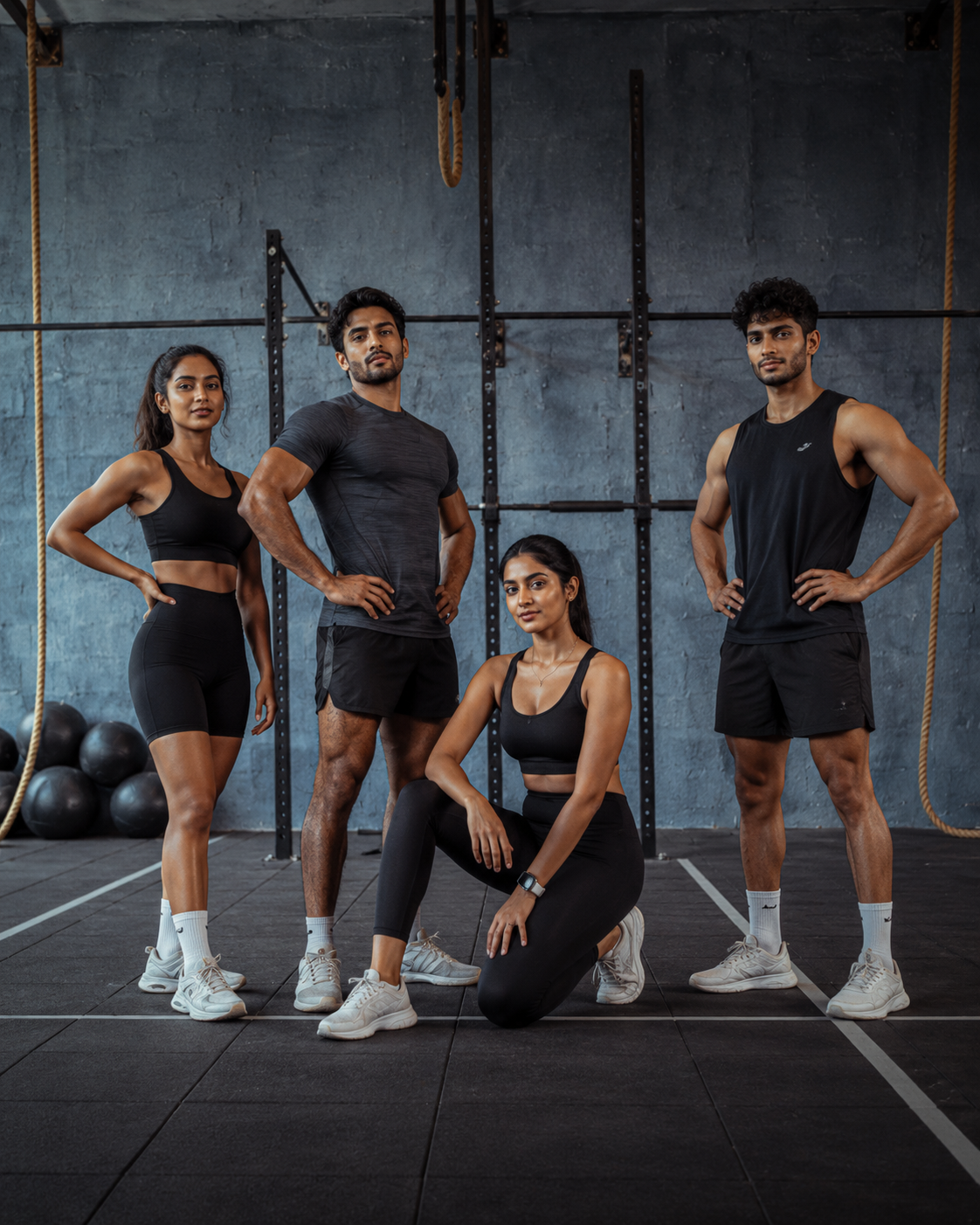 South Asian athletes in gym wear